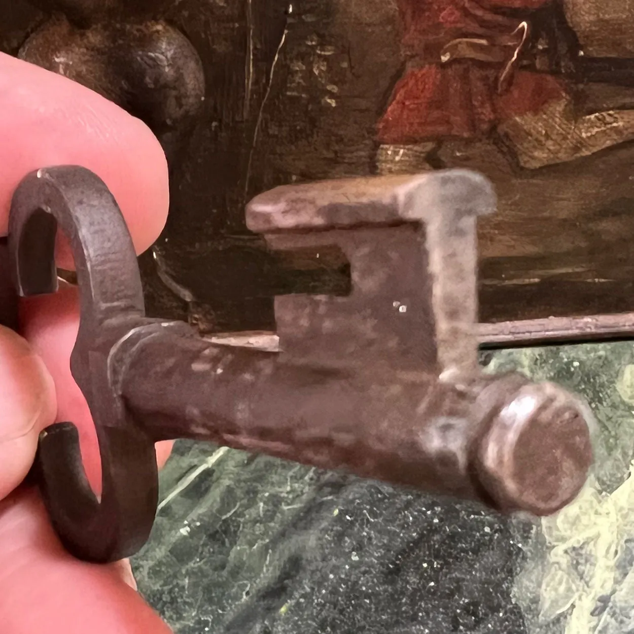 Rare German Nuremberg Late Renaissance Painted Iron Strong Box