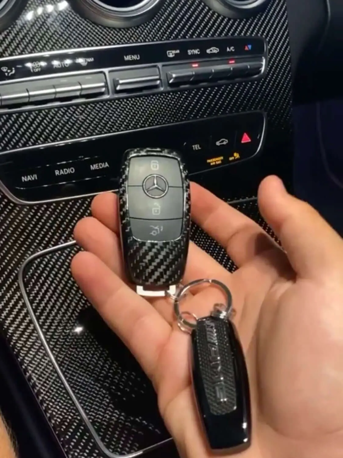 Real Carbon Fiber Mercedes Key Cover