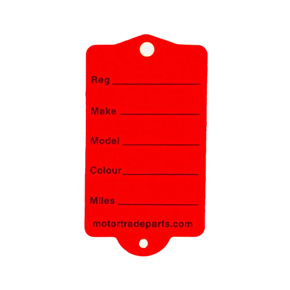 Red Car key Tags With Rings & Pen