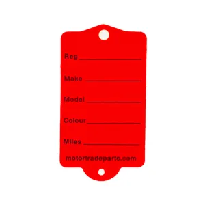 Red Car key Tags With Rings & Pen