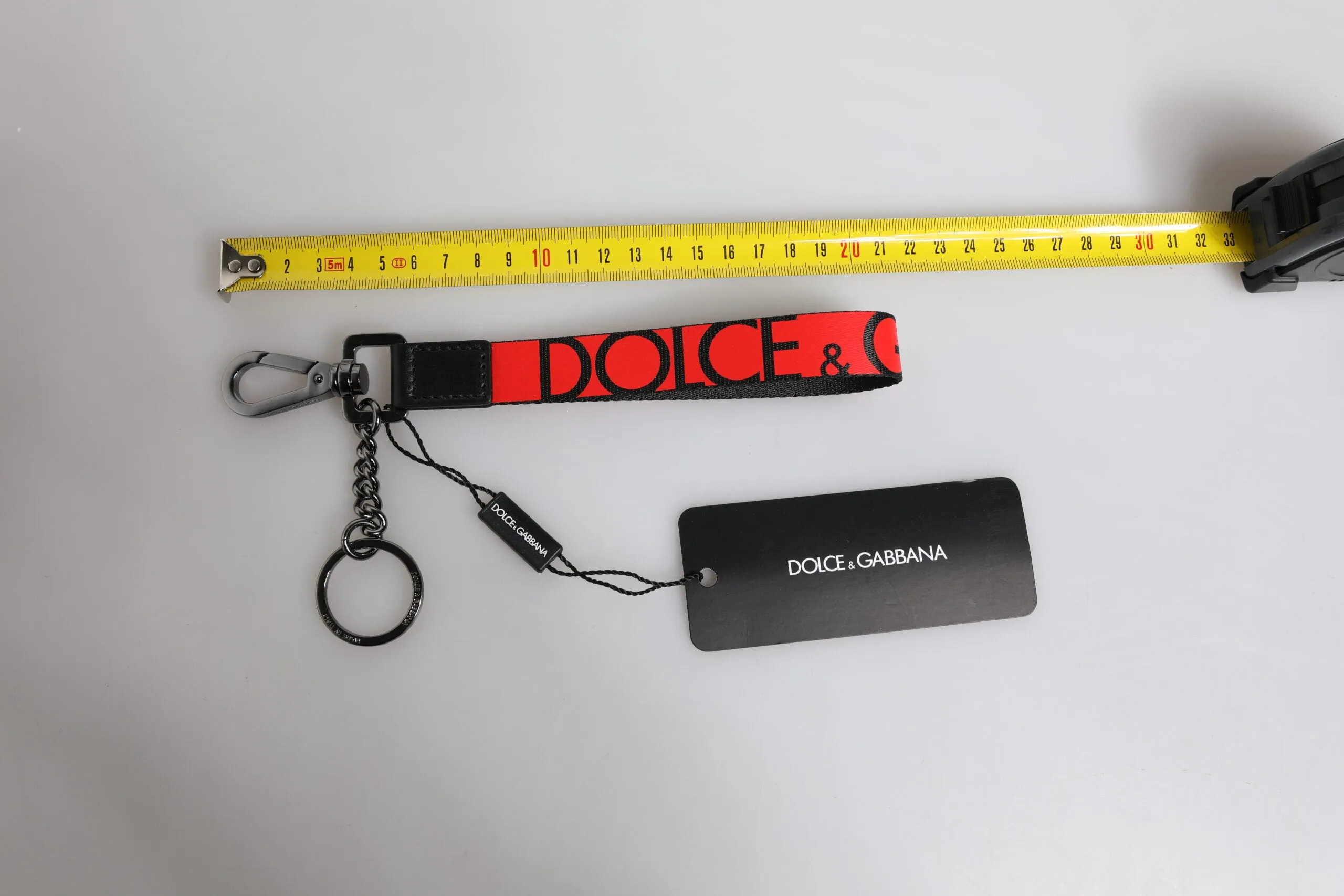 Red Logo Nylon Silver Brass Men Holder Keychain Keyring