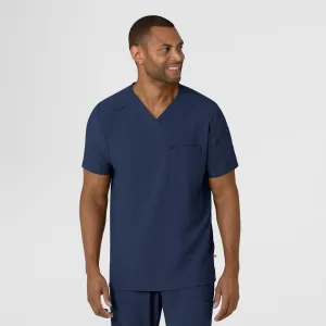RENEW 6834 Men's V-Neck 5 Pocket Scrub Top Navy