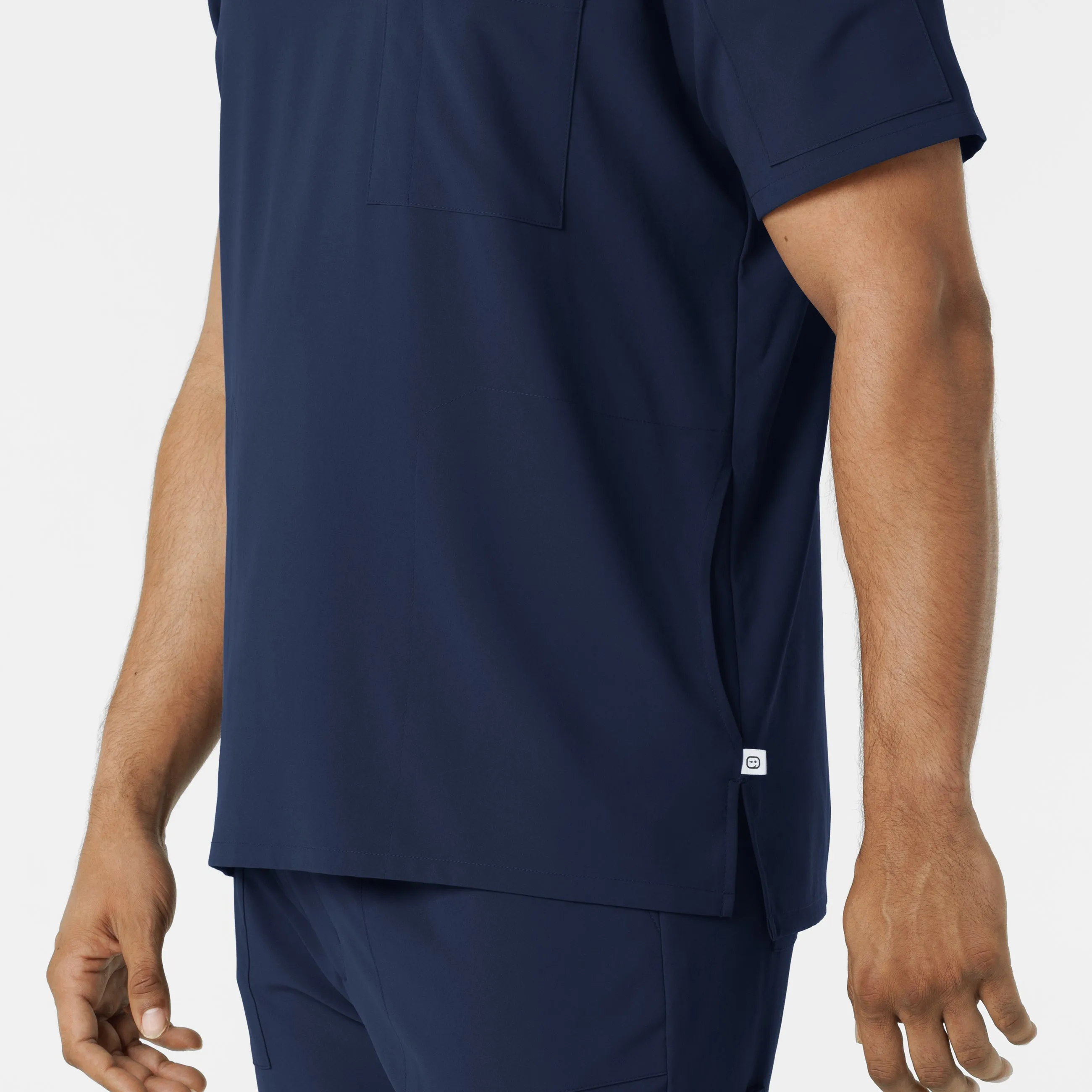 RENEW 6834 Men's V-Neck 5 Pocket Scrub Top Navy