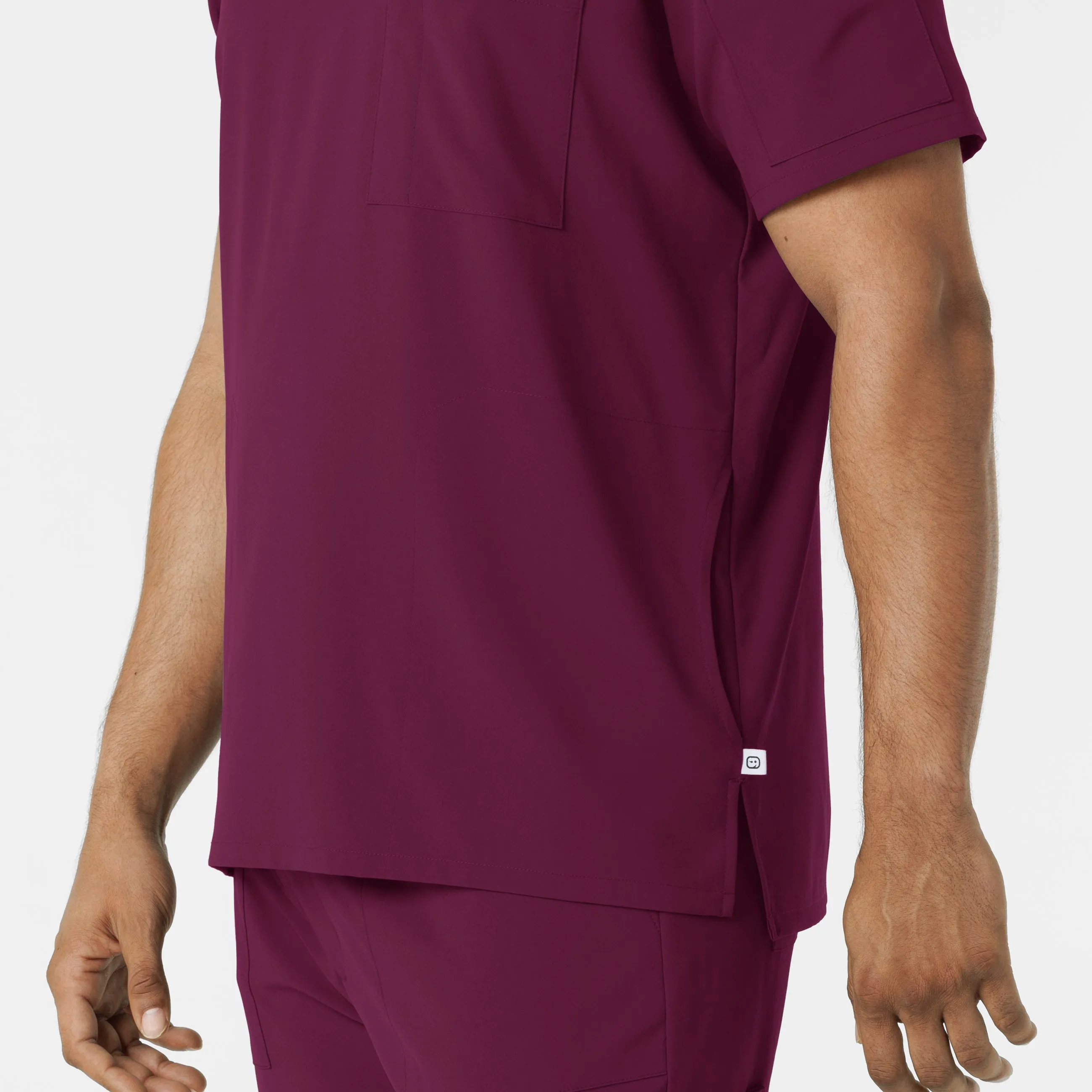 RENEW 6834 Men's V-Neck 5 Pocket Scrub Top Wine