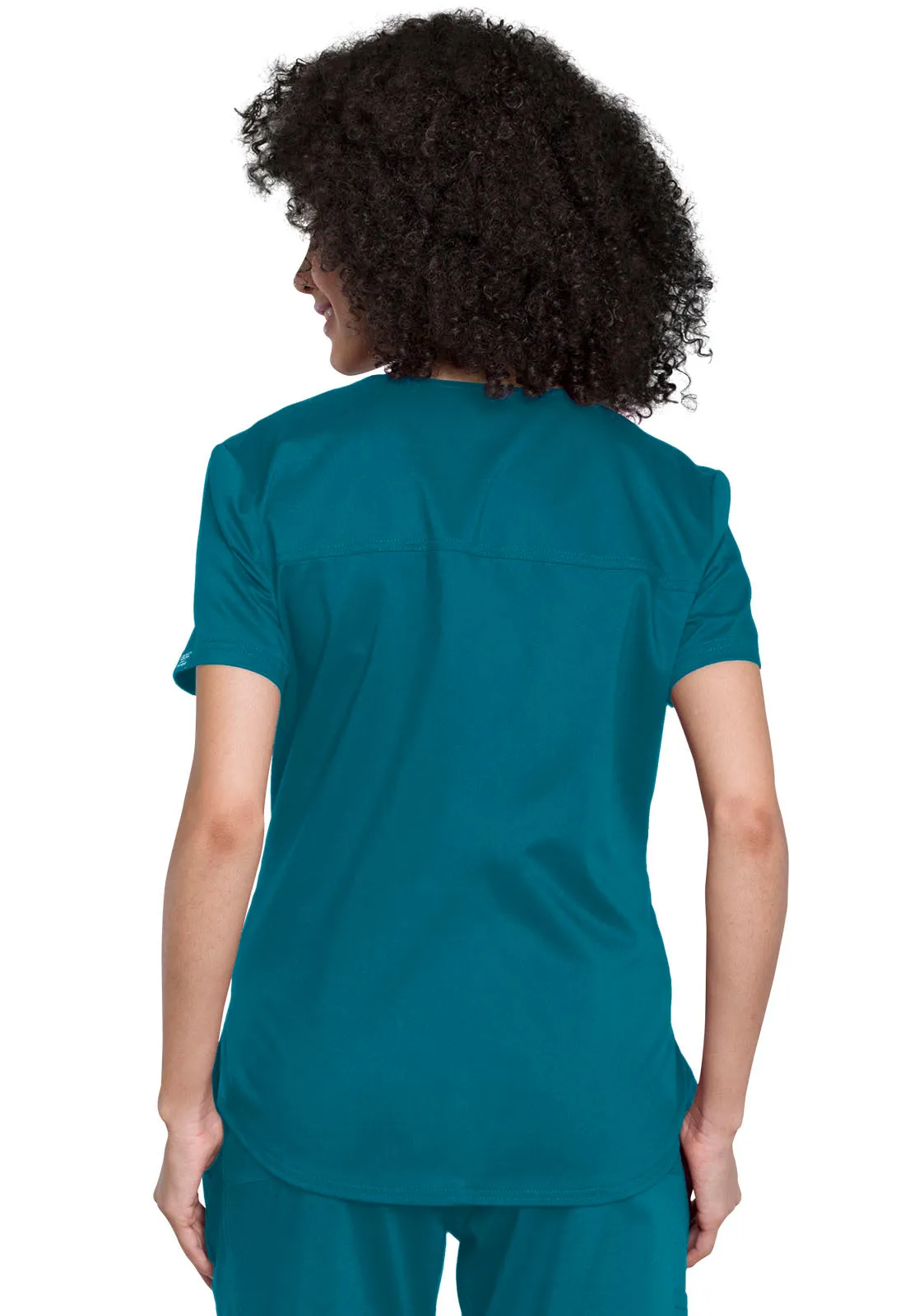 Revolution WW657 Tuckable V-Neck O.R. Top Caribbean Blue