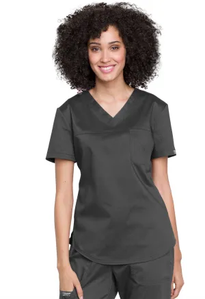Revolution WW657 Tuckable V-Neck O.R. Top Pewter
