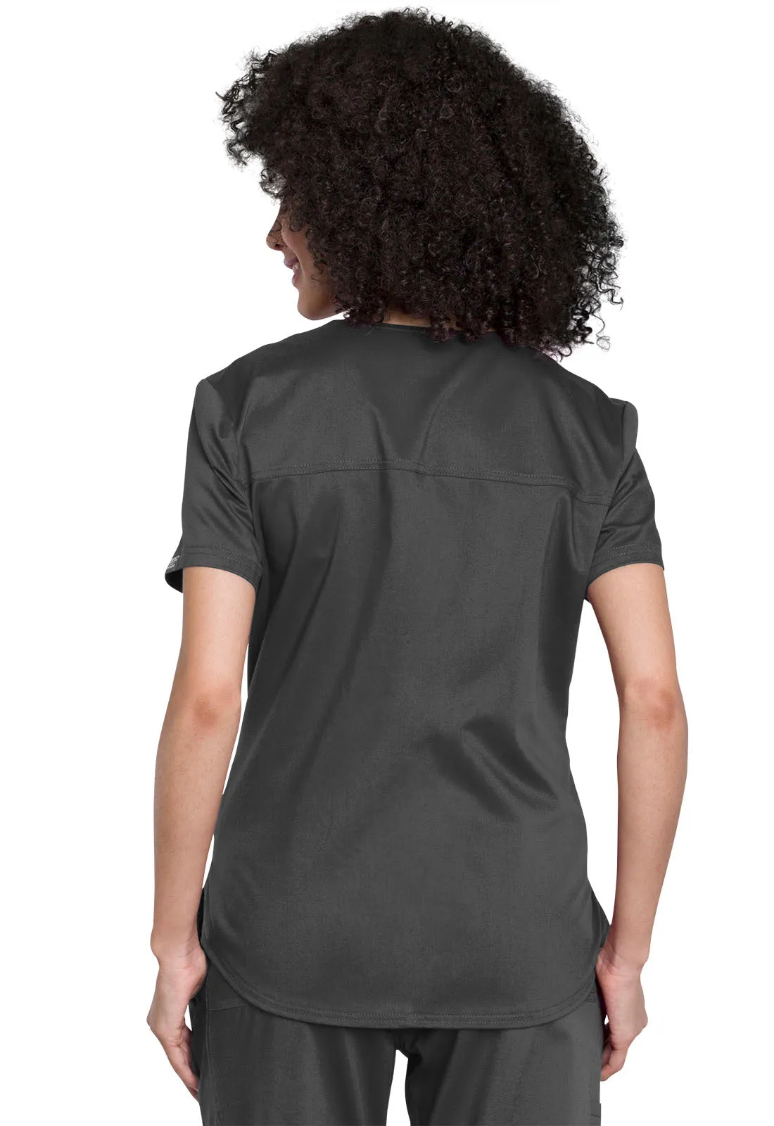 Revolution WW657 Tuckable V-Neck O.R. Top Pewter