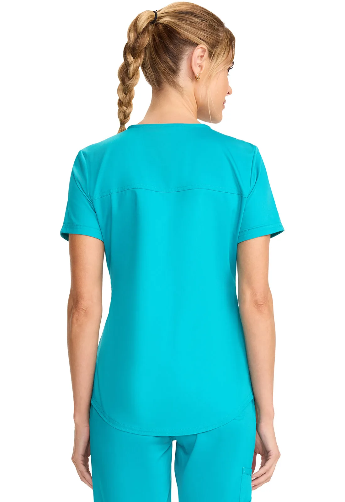 Revolution WW657 Tuckable V-Neck O.R. Top Teal Blue