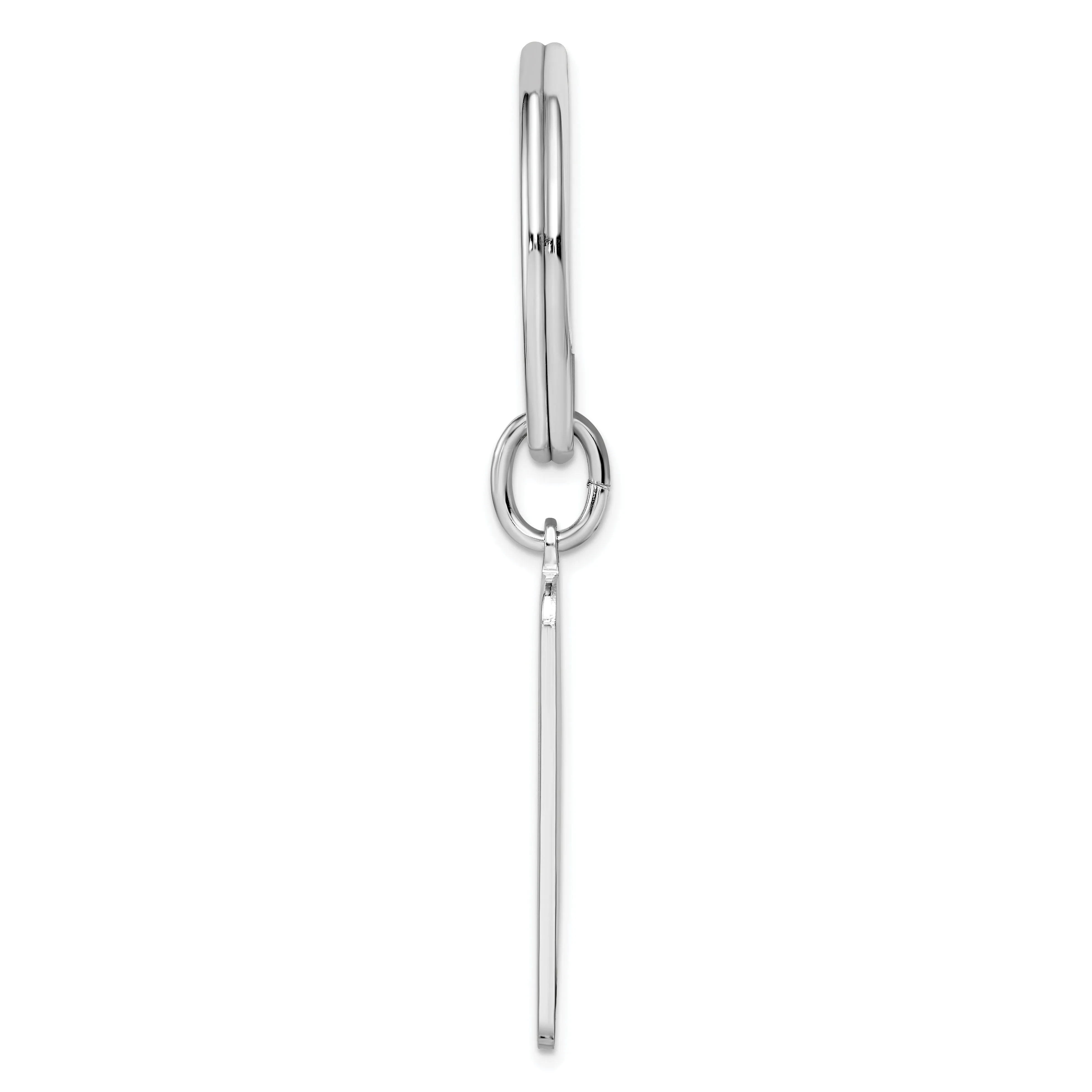 Rhodium Plated Star Cut Diamond Key Ring