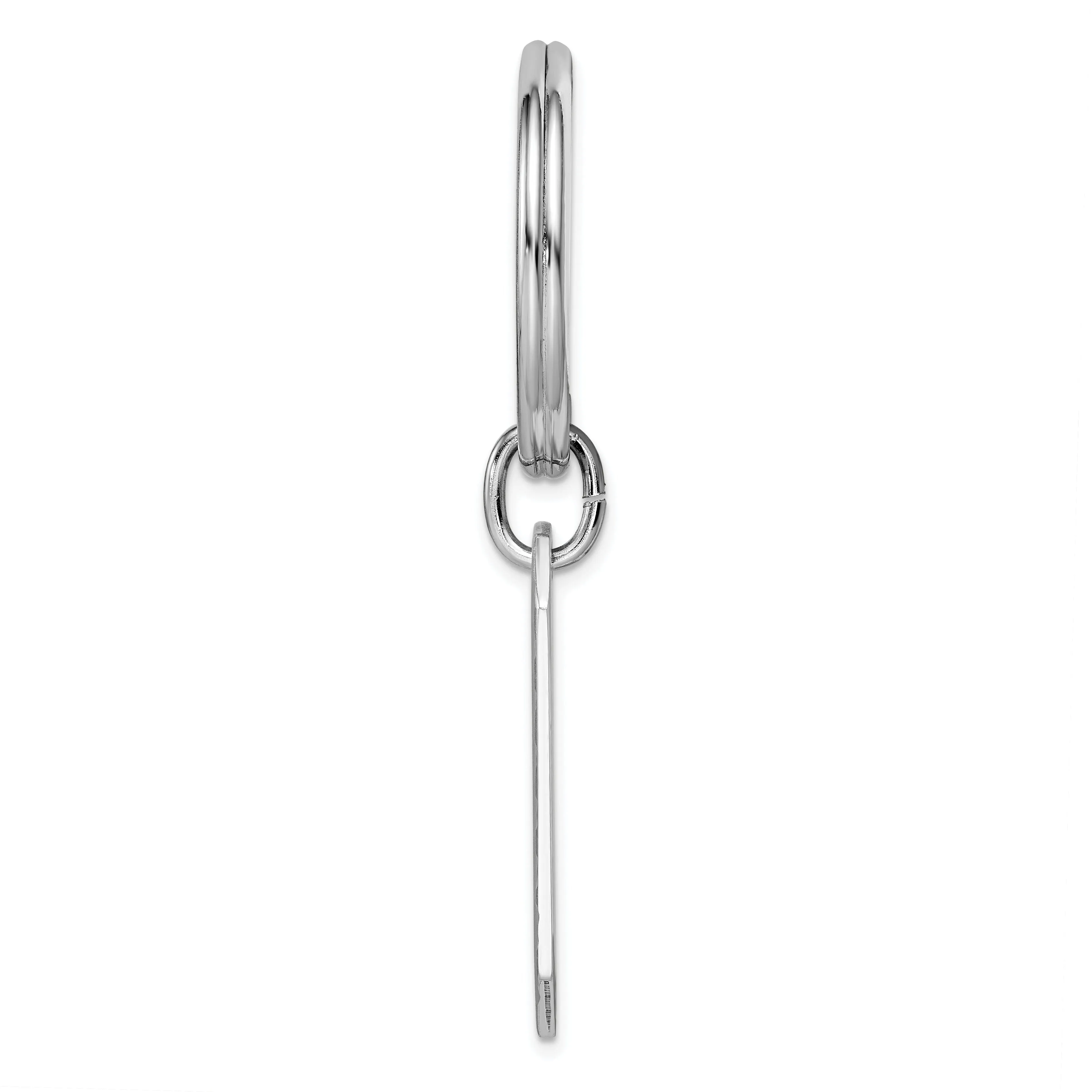 Rhodium Plated Swiss Cut Edge Key Ring