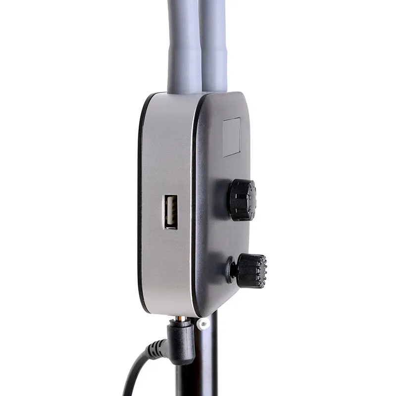 Rotatable LED Fill Light Dimmable Flexible Dual Arm for Cellphone Live Video Selfie Photography base version   light stand