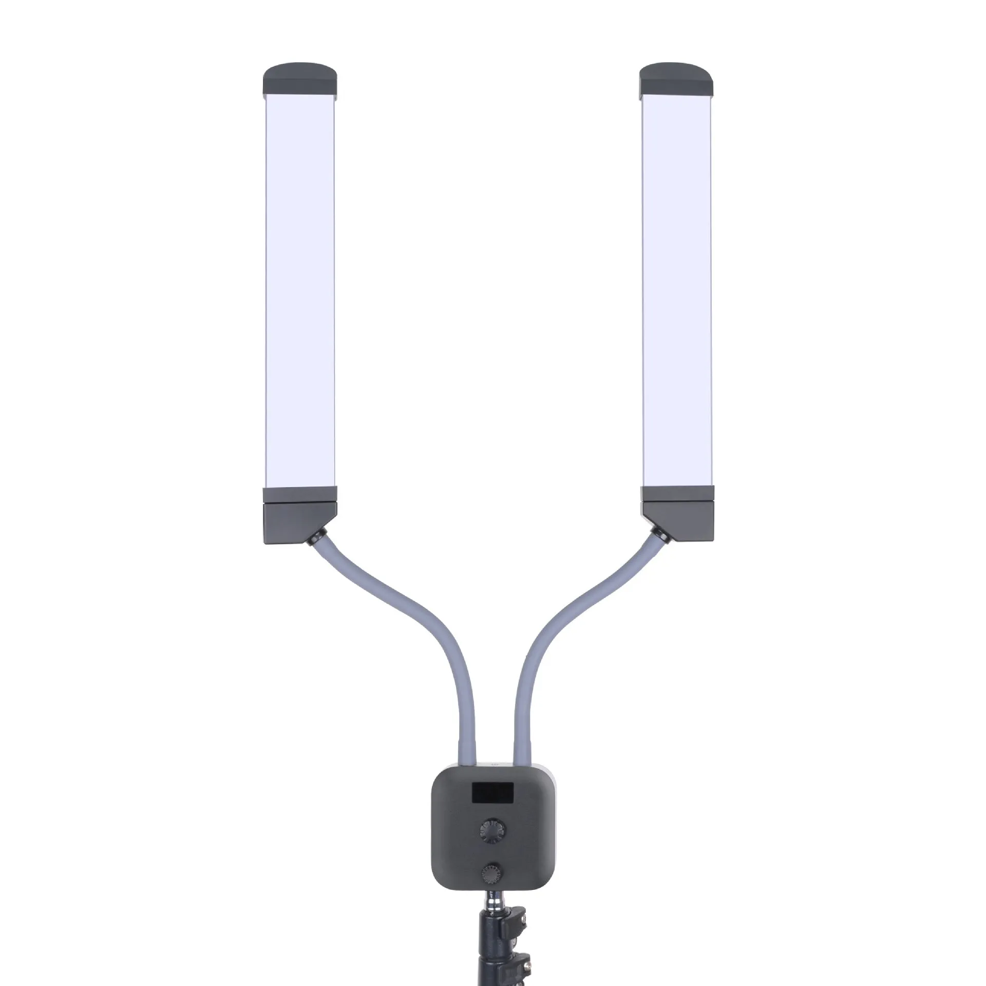 Rotatable LED Fill Light Dimmable Flexible Dual Arm for Cellphone Live Video Selfie Photography base version   light stand
