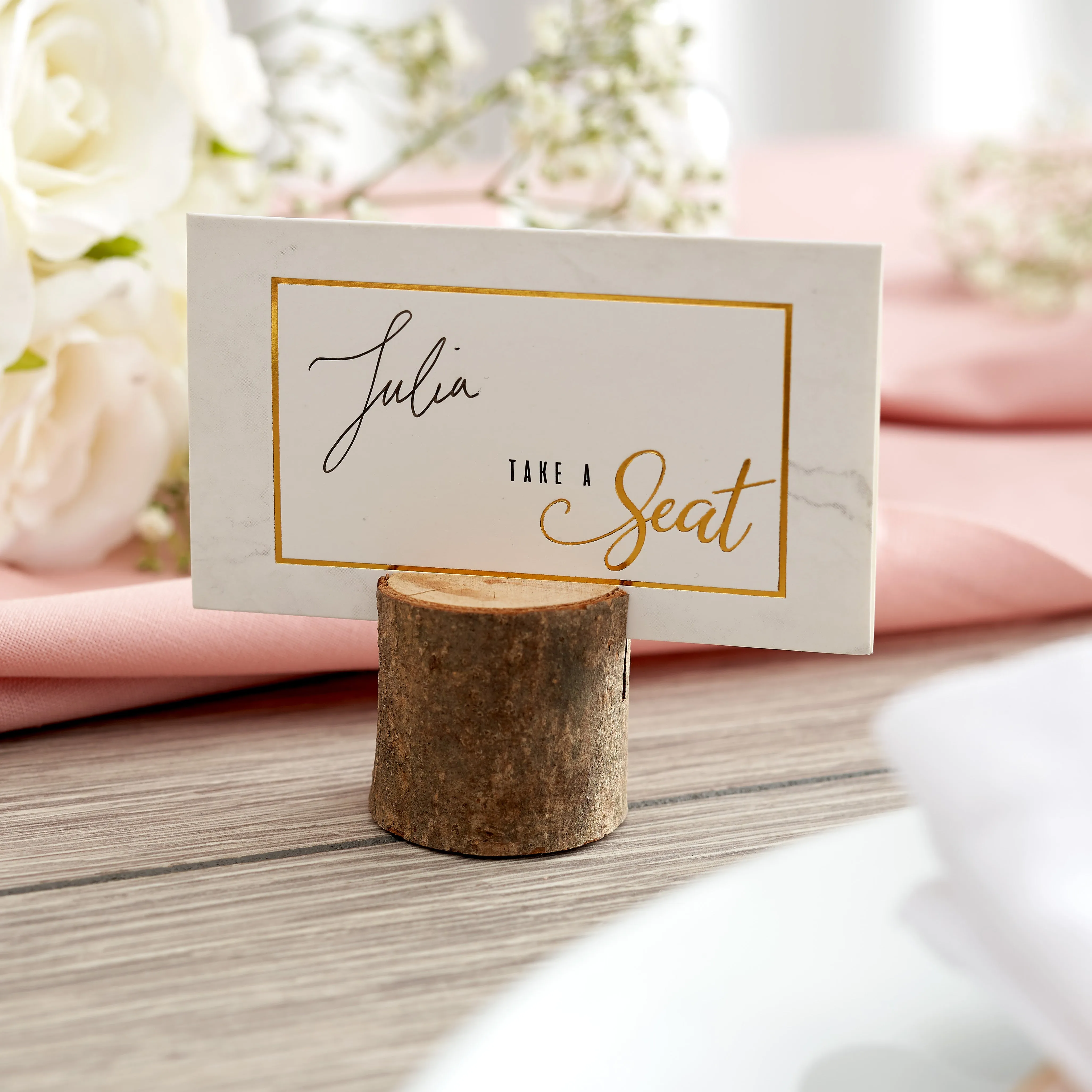 Rustic Pine Wood Table Place Holders