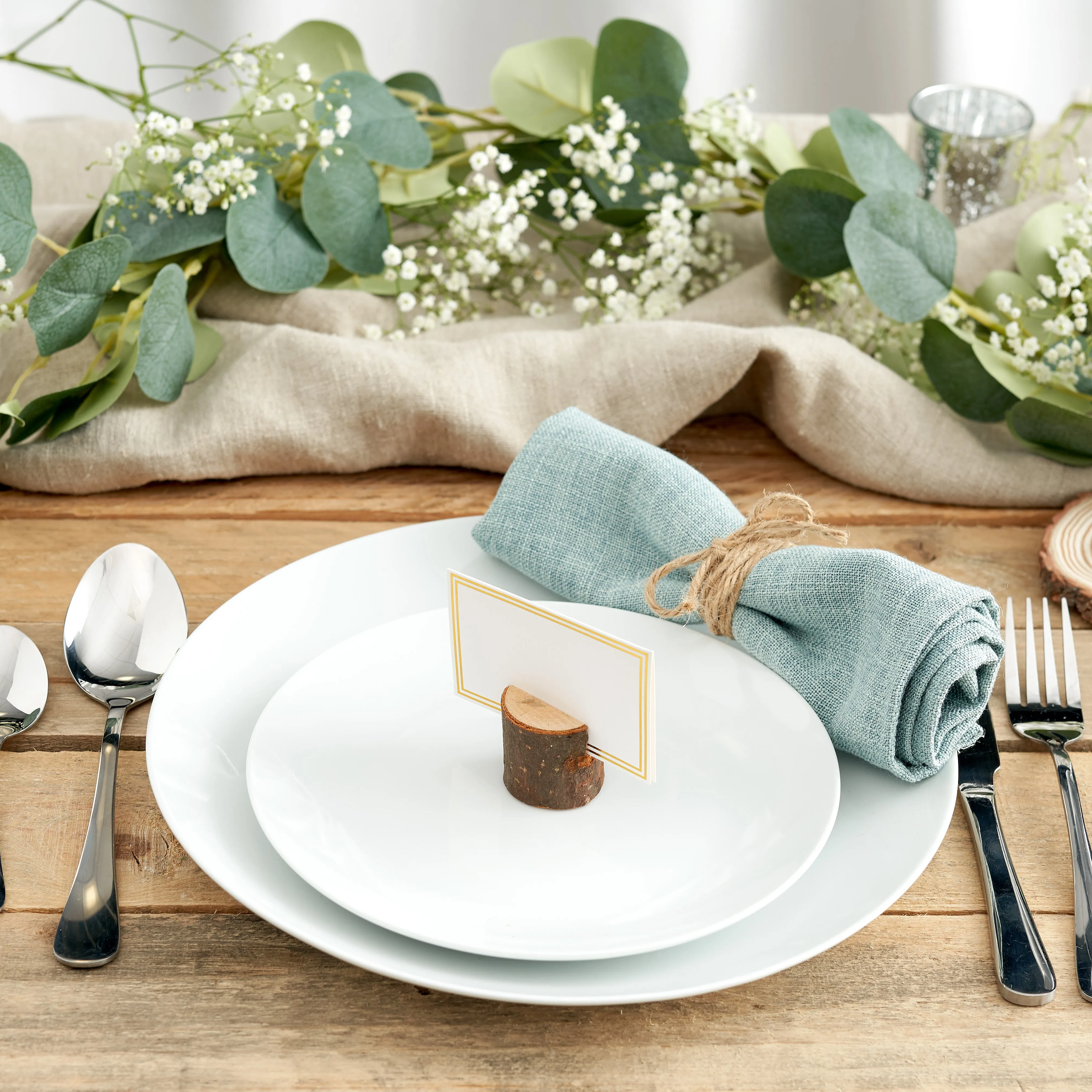 Rustic Pine Wood Table Place Holders