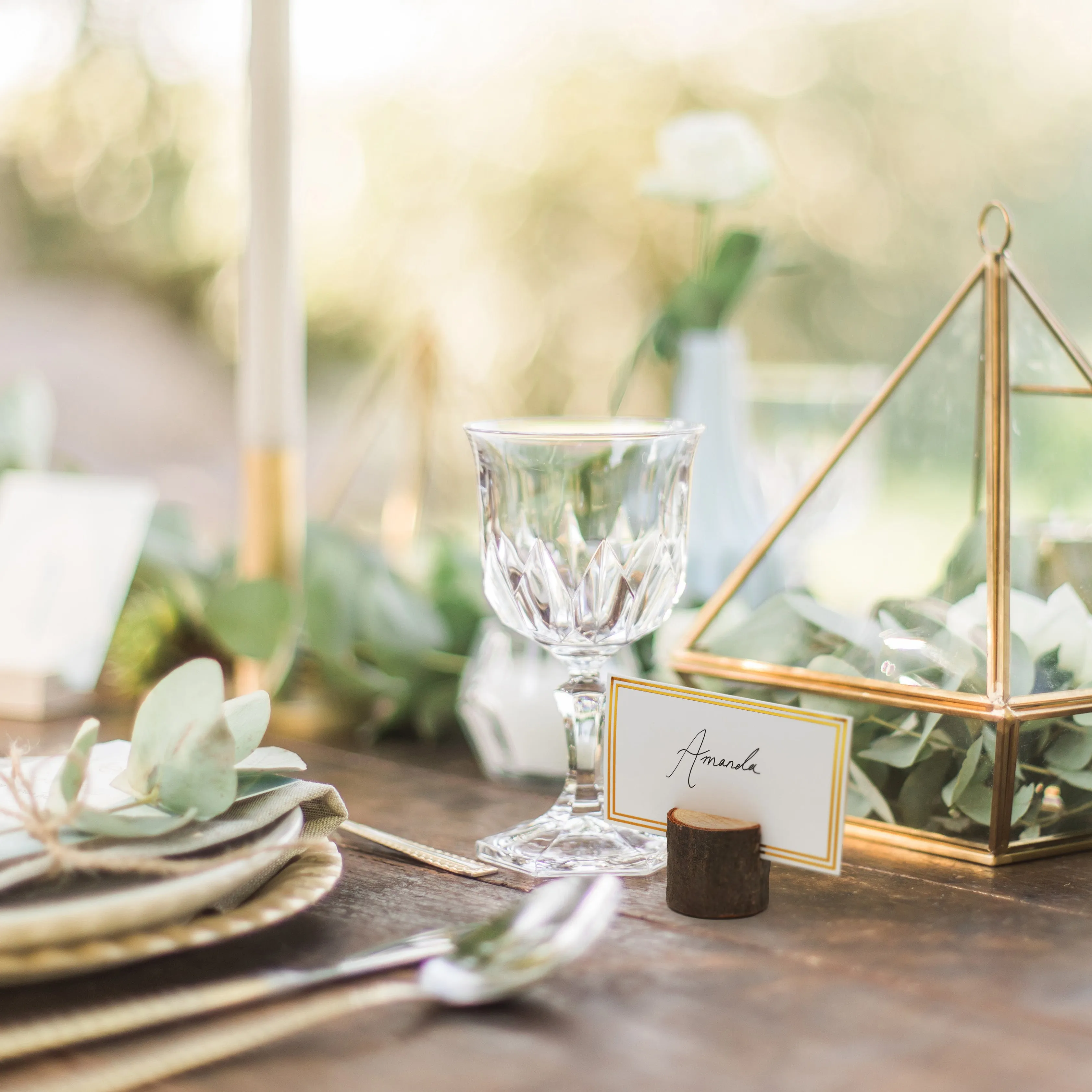 Rustic Pine Wood Table Place Holders