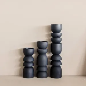 Saarde Alev Candle Holder Japan Black Small