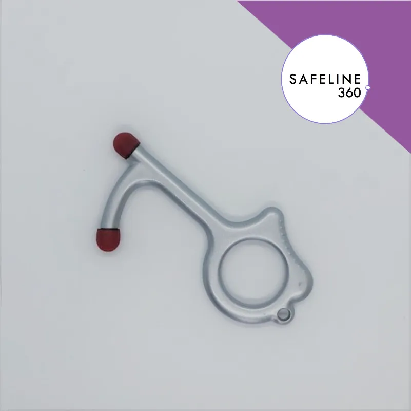 Safeline Key - Multifunctional Brass Hand Tool - Contactless Door Opener & Stylus
