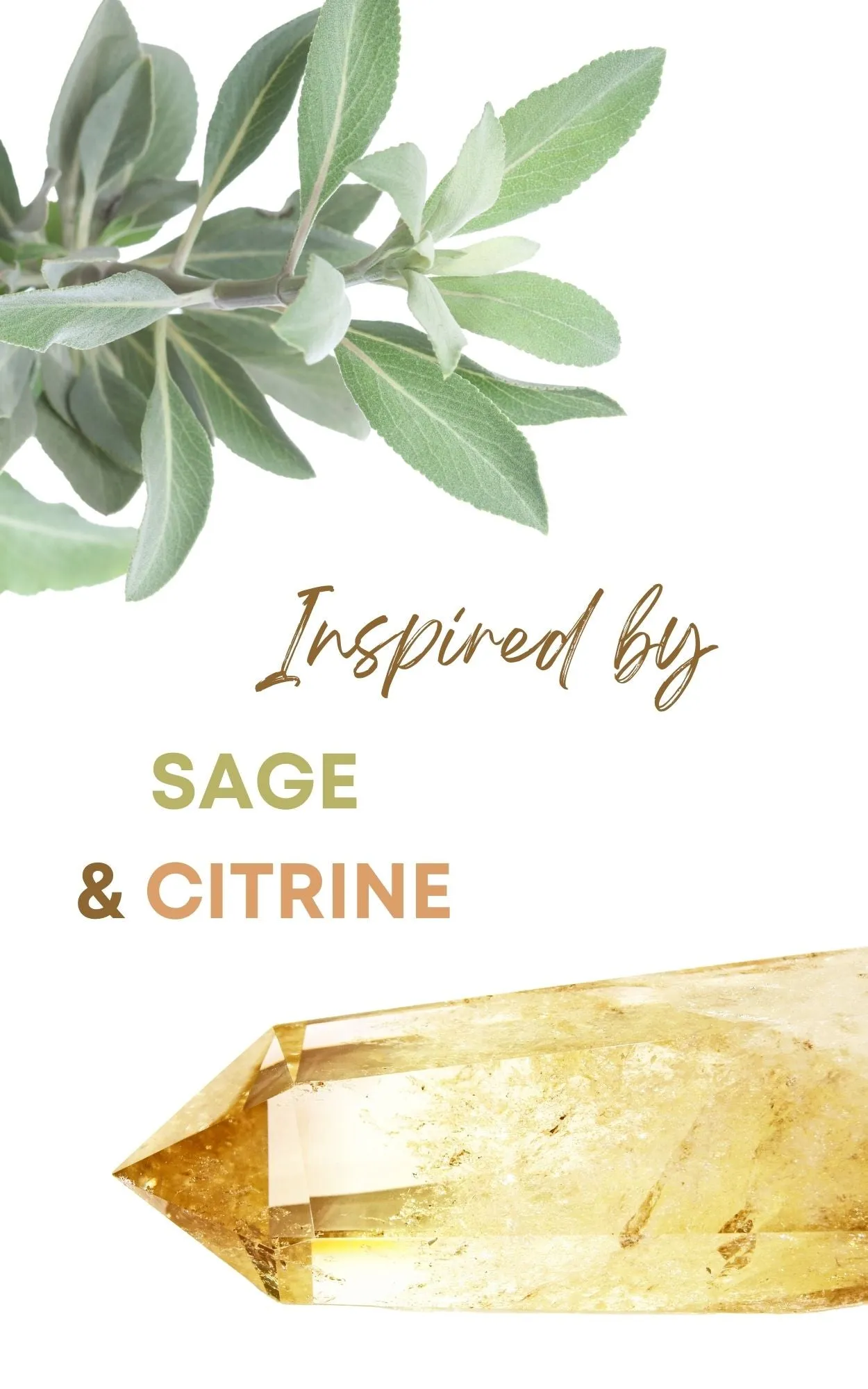 Sage & Citrine Blend Perfume Oil Concentrate Mini Rollie with Gemstones by Sage