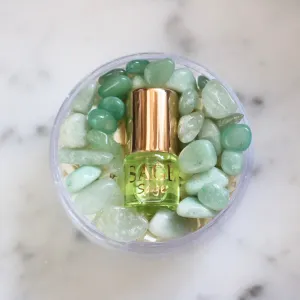 Sage Perfume Oil Concentrate Mini Rollie with Gemstones by Sage