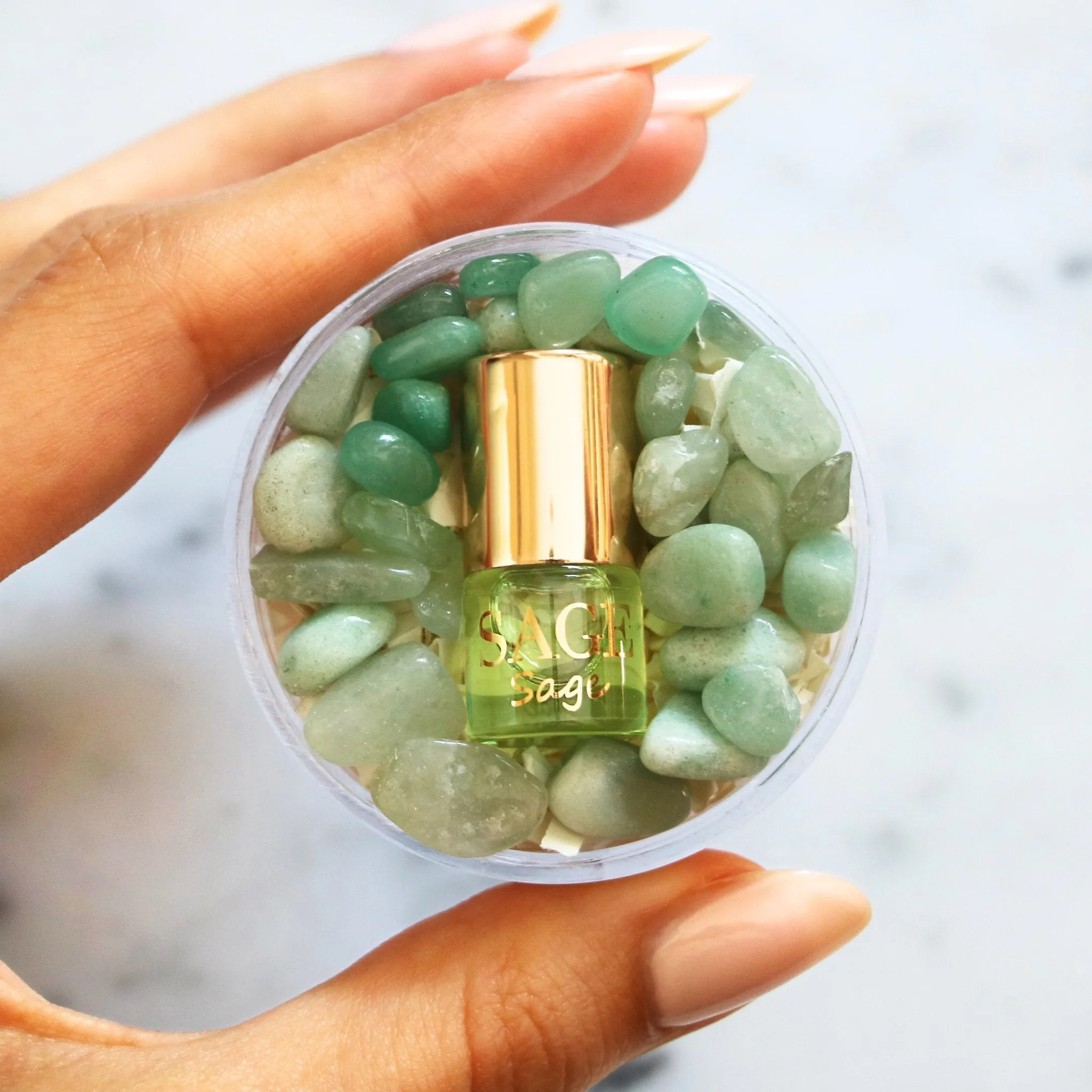 Sage Perfume Oil Concentrate Mini Rollie with Gemstones by Sage
