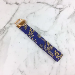 Sapphire Blue and Gold Key Fob.