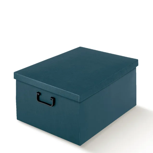 Scatola Juta Tap Blu con Manici 70 x 50 x 20 cm