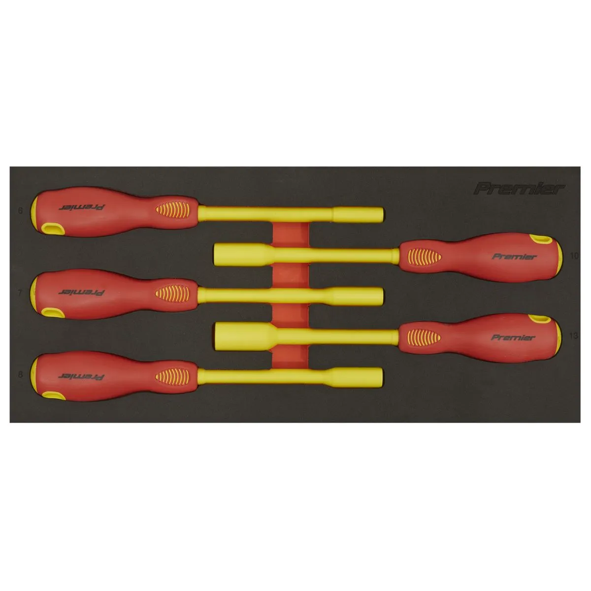 Sealey Premier Insulated Nut Driver Set 5pc with Tool Tray - VDE Approved