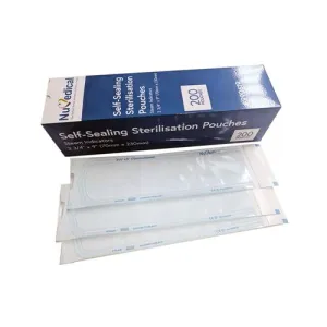 Self-Sealing Sterilisation Pouches, 90mm x 230mm, Class 4, Low as $5.69 per 200pcs, 990616 & 990616L