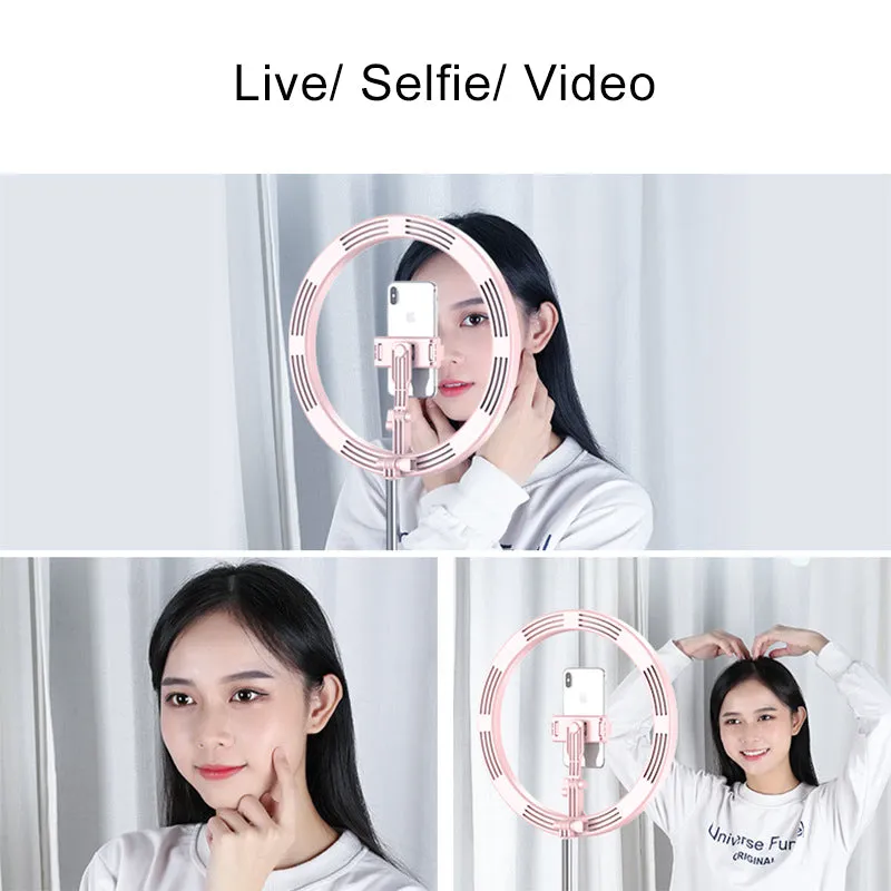 Selfie Ring Light LED Dimmable Video Studio Photography Lighting for Vlog Live Photo with Tripod Y2 fill light white