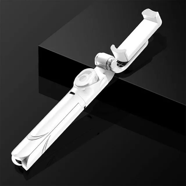 Selfie Stick with Tripod and Phone Holder Remote Controller Set for Smartphones white