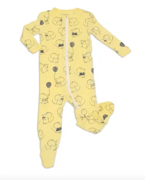 Silkberry Baby - Bamboo Printed Footie | Mouse Print