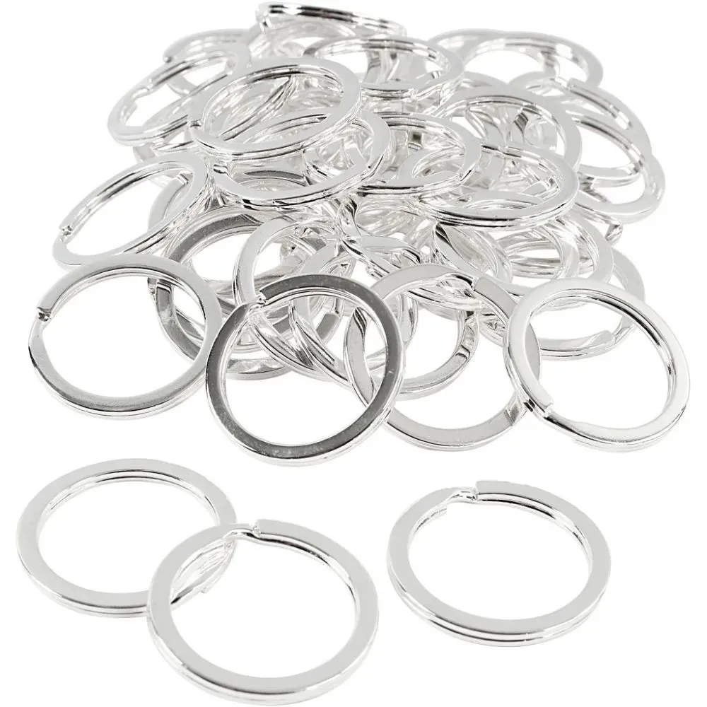 Silver-plated Split Rings 28mm For Key Chains Metal Christmas Hanging Decoration