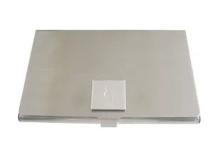 Silver Toned Etched Penguin Business Card Holder