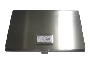 Silver Toned Etched Sri Lanka Flag Business Card Holder