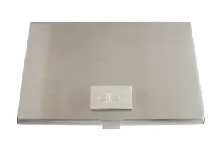 Silver Toned Etched Trumpet Music Instrument Business Card Holder