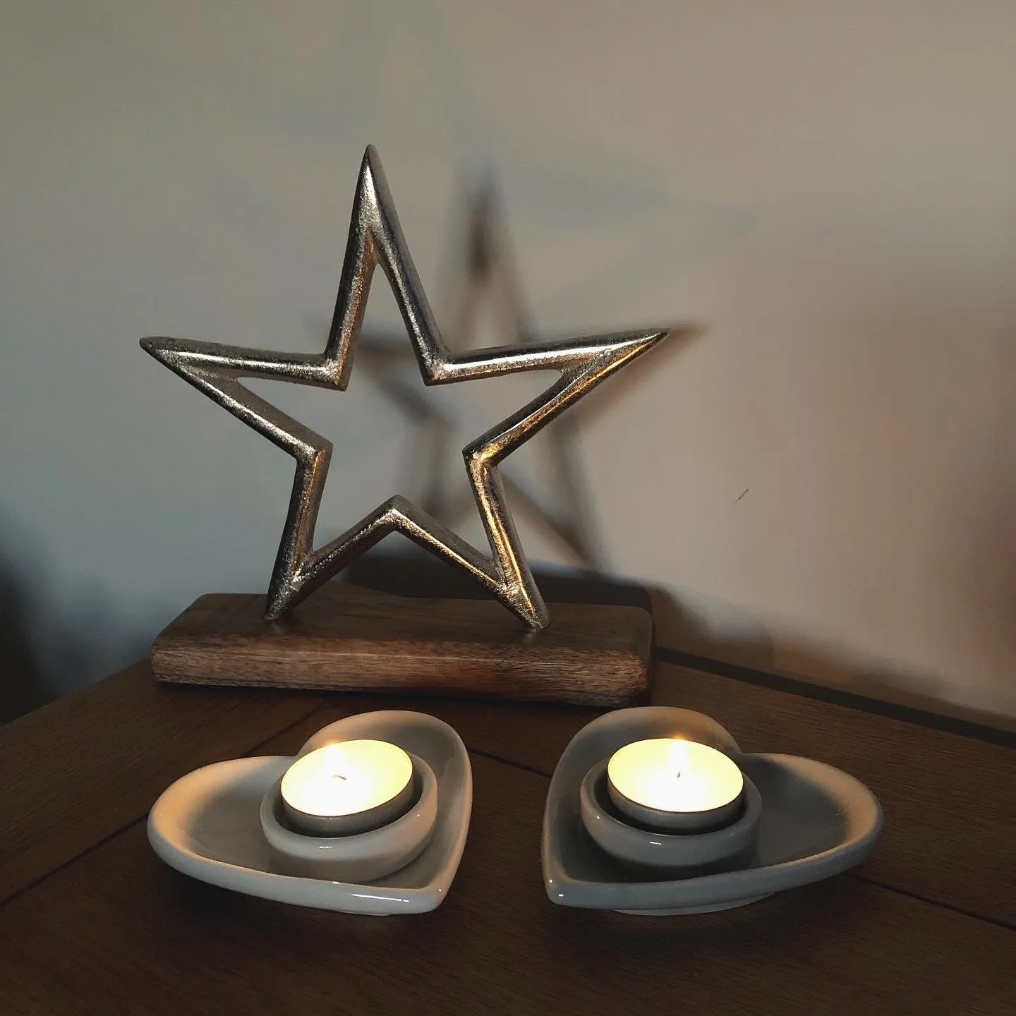 Small Ceramic Heart Tea Light Holder, Cream