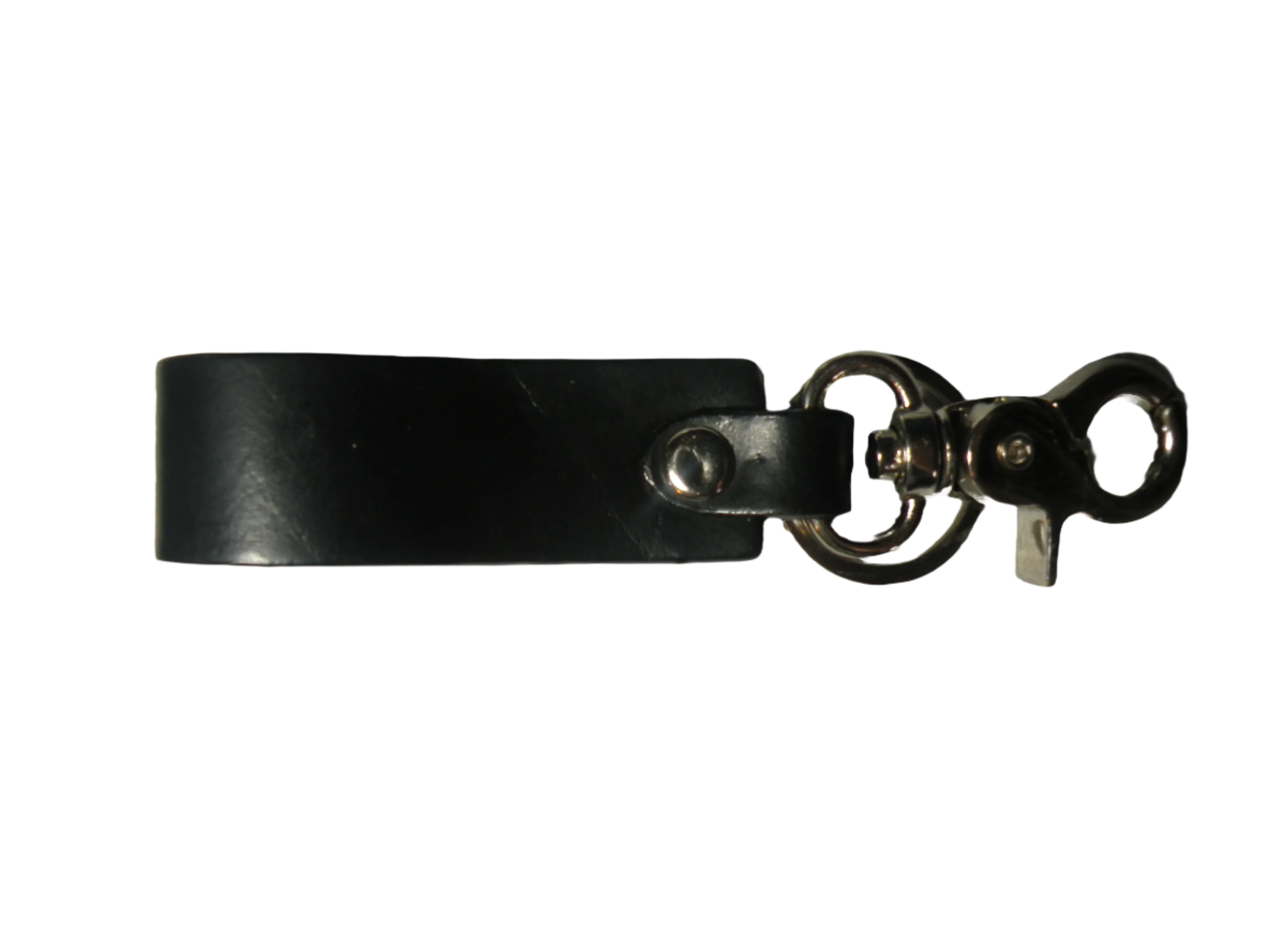Smooth Leather Key Ring with Round Eye Bolt Clip