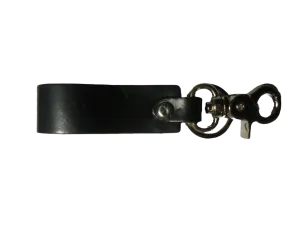 Smooth Leather Key Ring with Round Eye Bolt Clip
