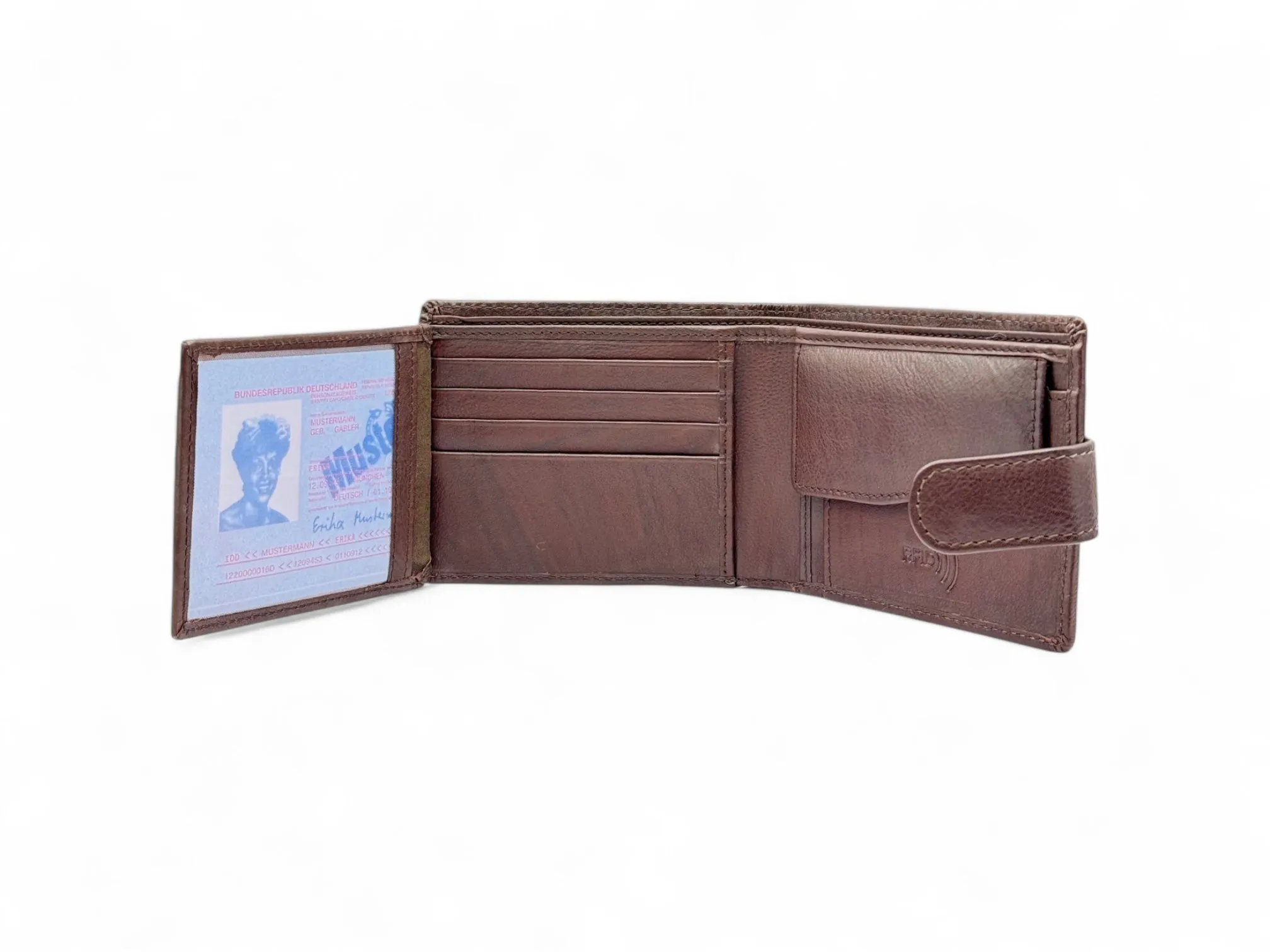 Smooth Premium 16 Card Billfold RFID Wallet with Coin Pocket with Loop #1001CL