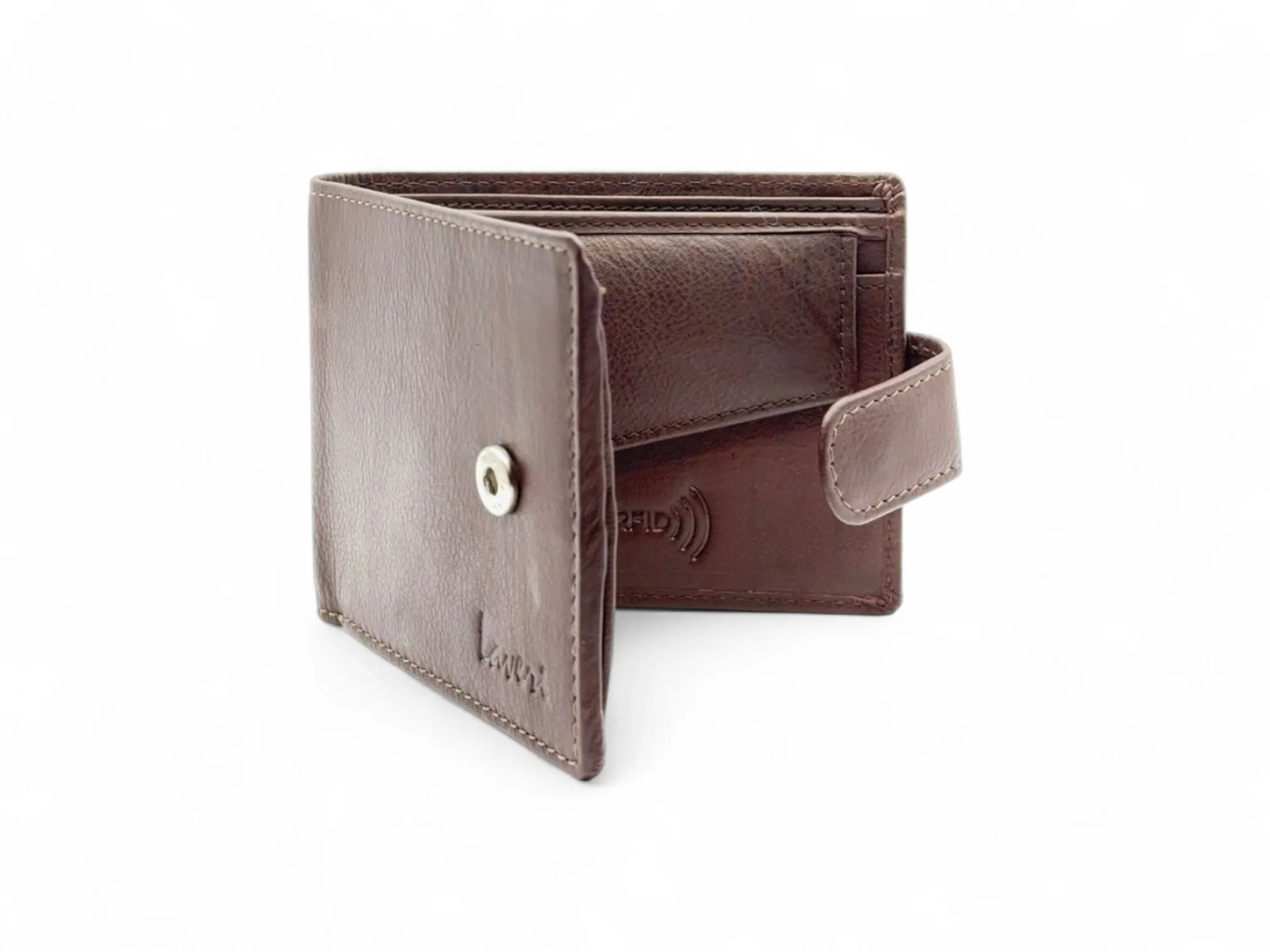 Smooth Premium 16 Card Billfold RFID Wallet with Coin Pocket with Loop #1001CL