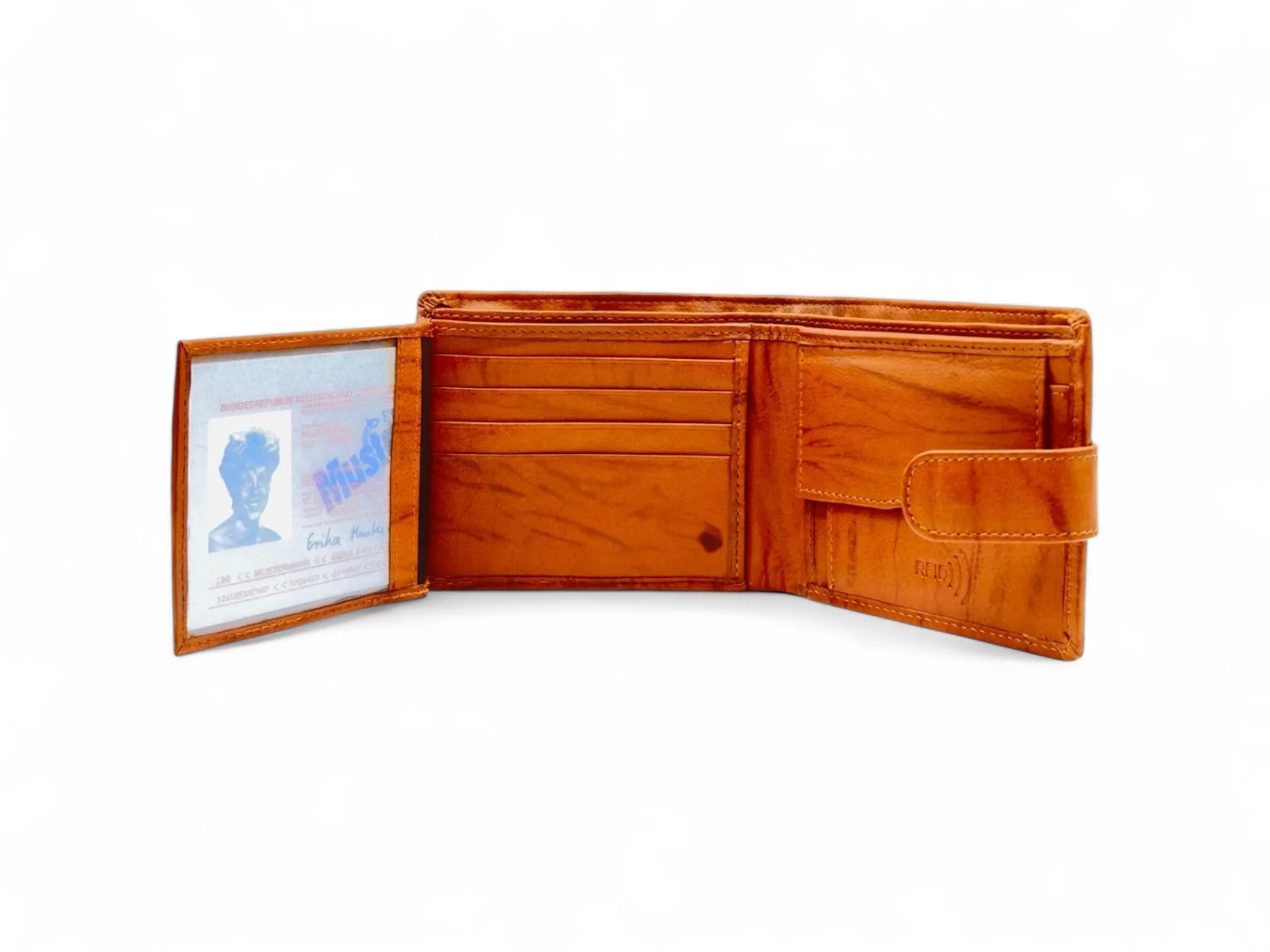 Smooth Premium 16 Card Billfold RFID Wallet with Coin Pocket with Loop #1001CL