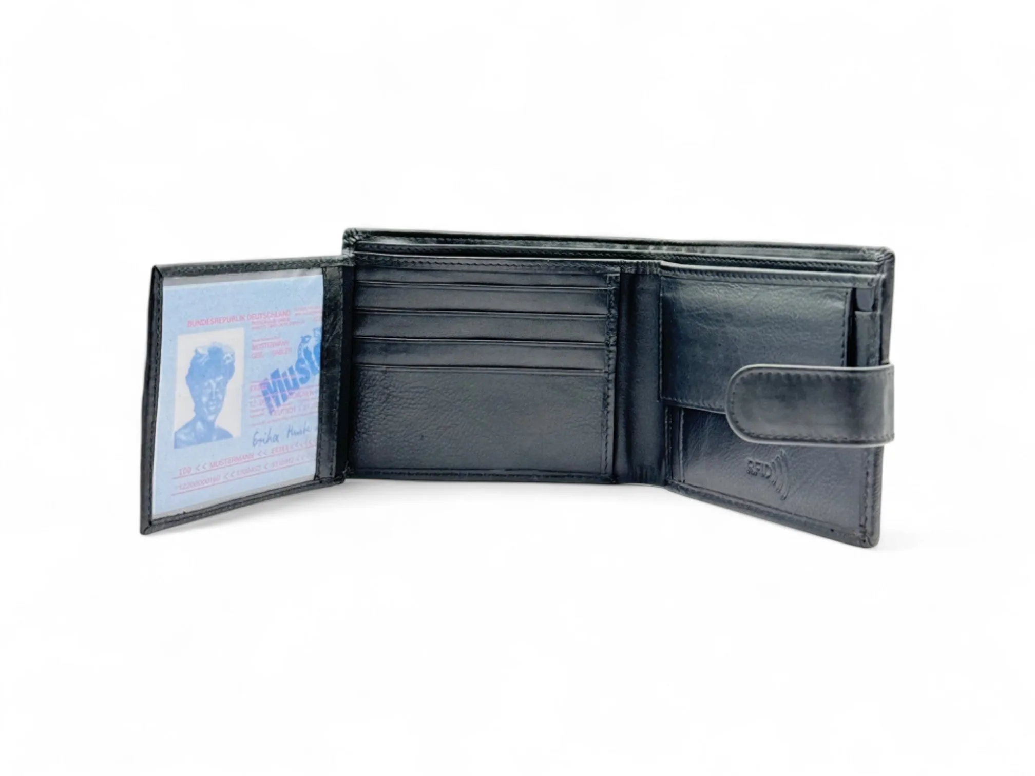 Smooth Premium 16 Card Billfold RFID Wallet with Coin Pocket with Loop #1001CL