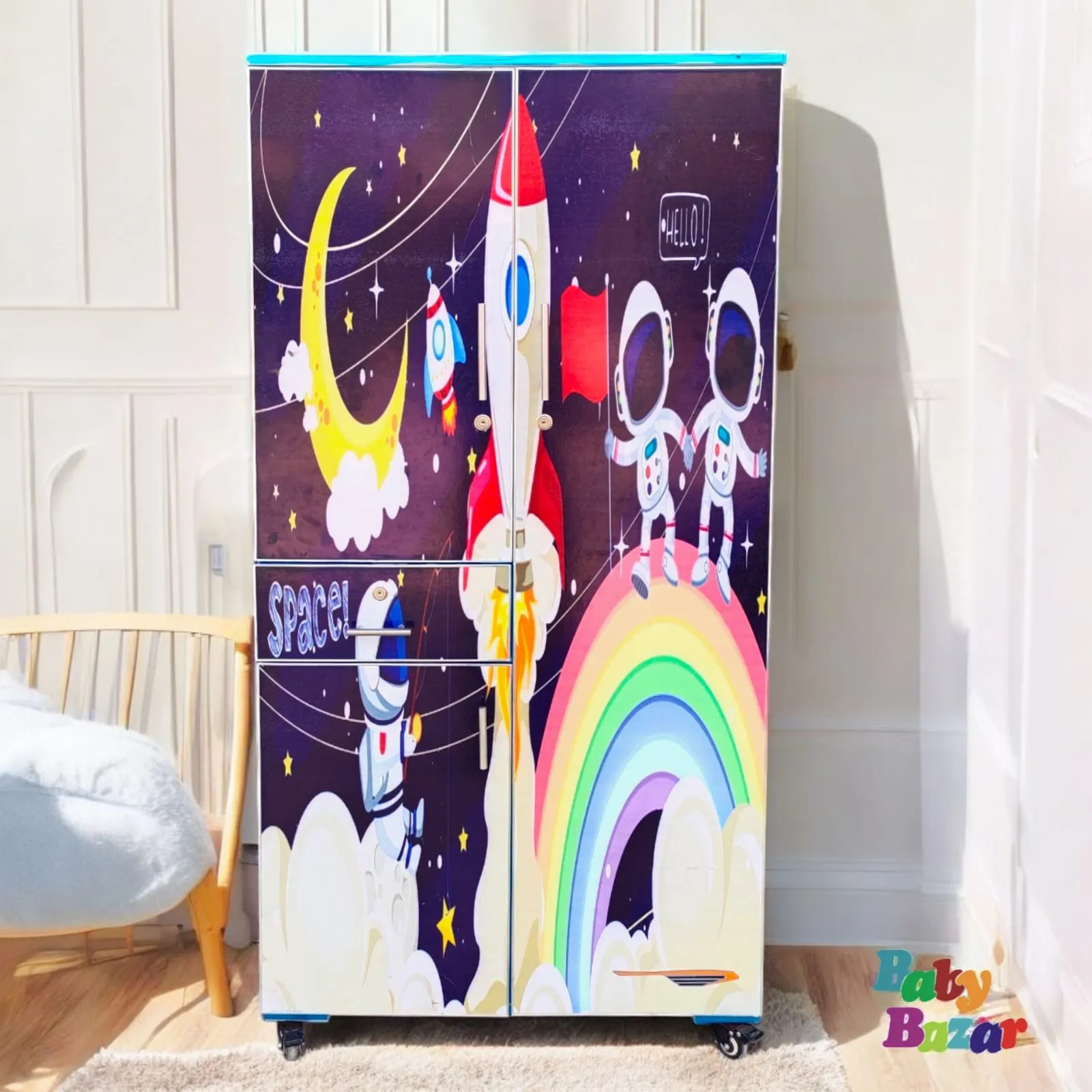 Space-Themed Kids' Storage Cabinet