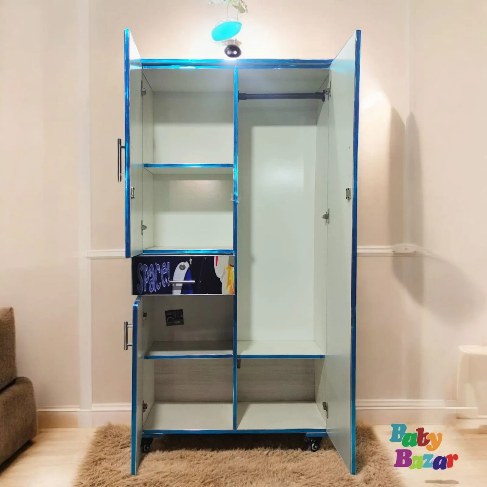 Space-Themed Kids' Storage Cabinet