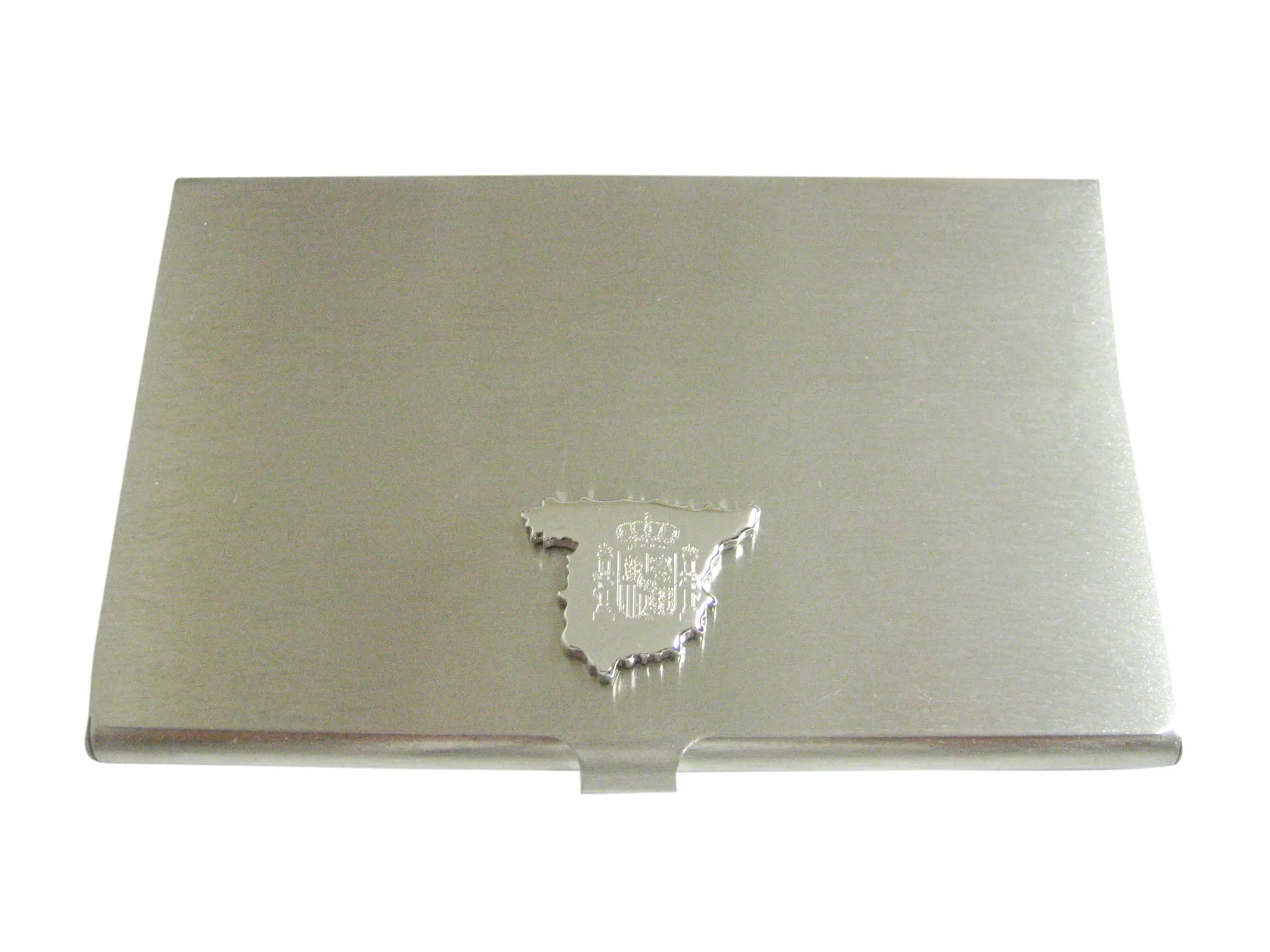 Spain Map Shape and Flag Design Business Card Holder