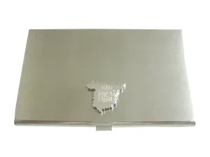 Spain Map Shape and Flag Design Business Card Holder