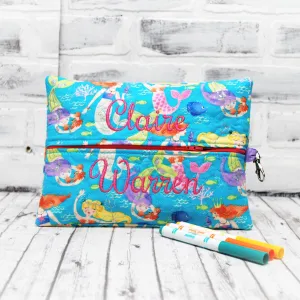 Sparkle Mermaid Personalized Quilted Pouch