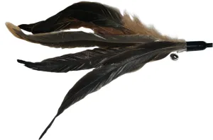 Spinning Feathers Cat Toy Wand Attachment - Black and Brown