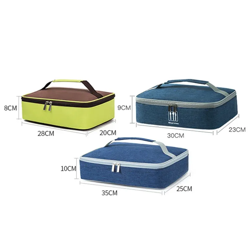 Square Fashion Thermal Lunch Bag – Portable, Leak-Proof, Insulated Cooler Bento Box for Adults & Children, Perfect for Picnics & Food Storage