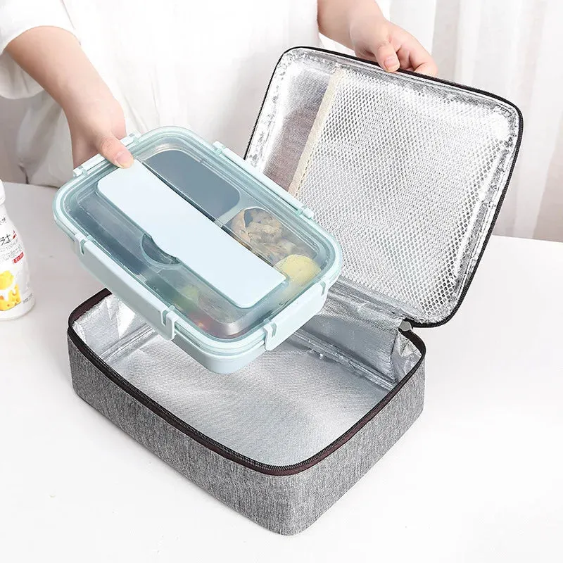 Square Fashion Thermal Lunch Bag – Portable, Leak-Proof, Insulated Cooler Bento Box for Adults & Children, Perfect for Picnics & Food Storage